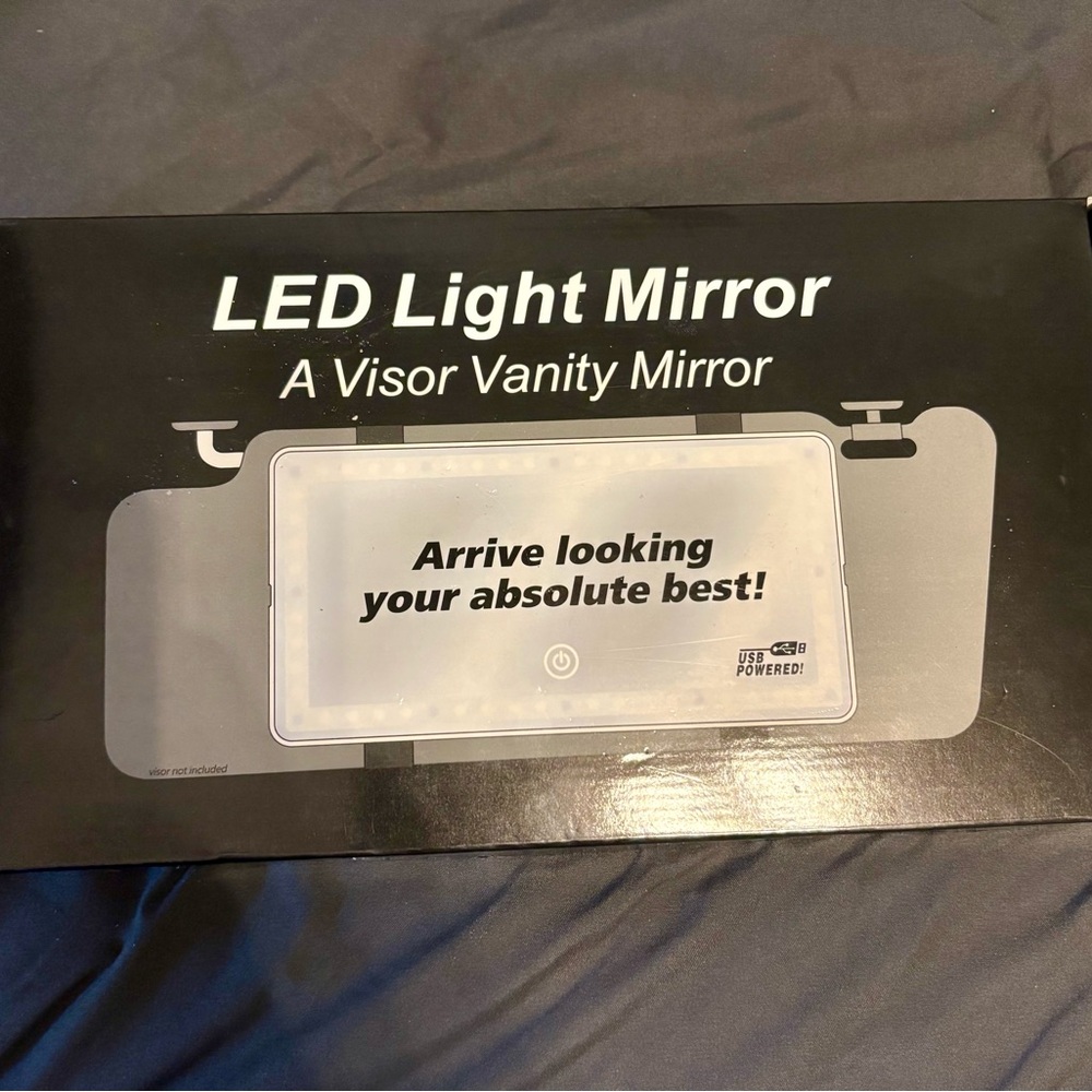 LED Light Visor Vanity Mirror USB Powered Car Makeup Mirror